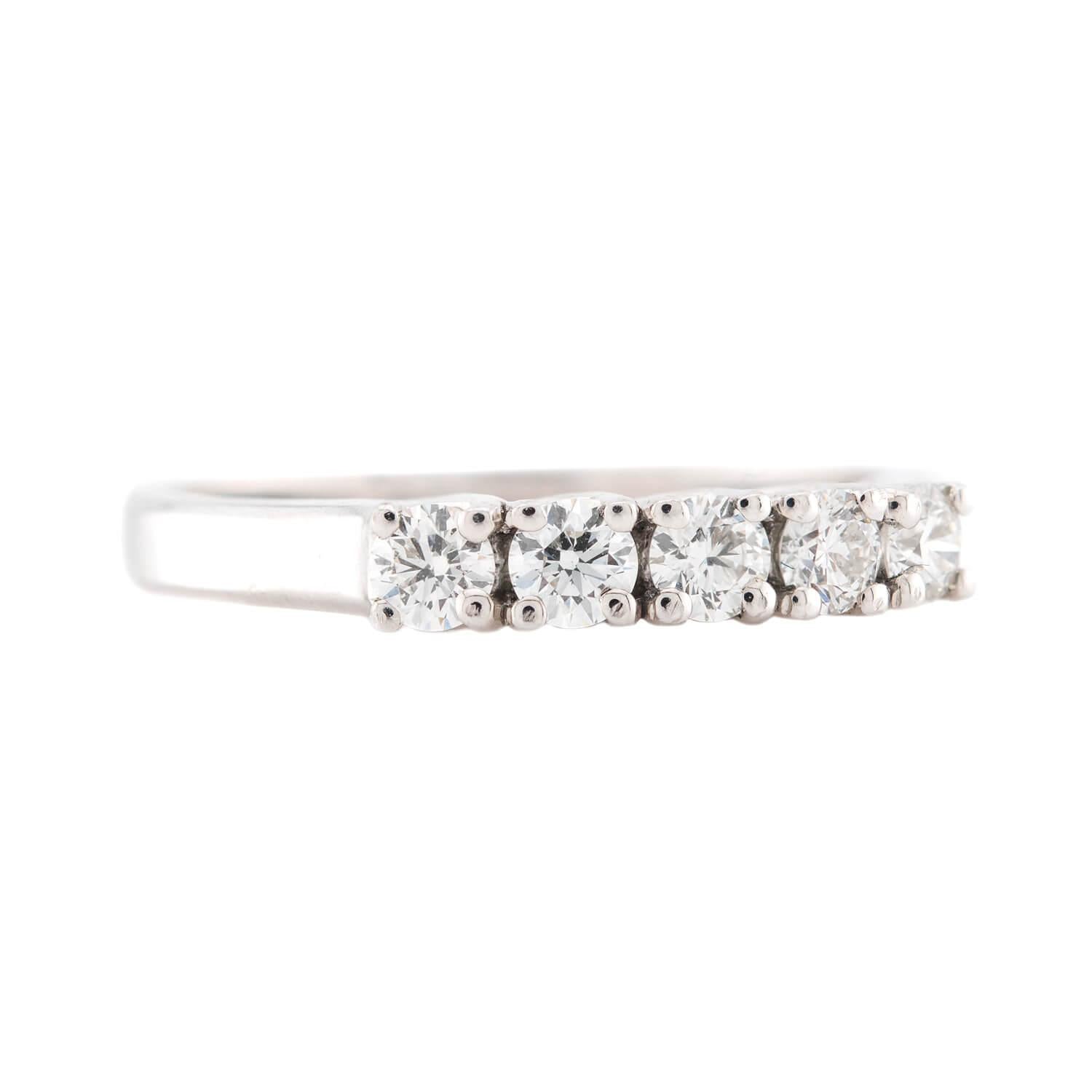 JEFF COOPER Estate 18k Diamond Five Stone Ring
