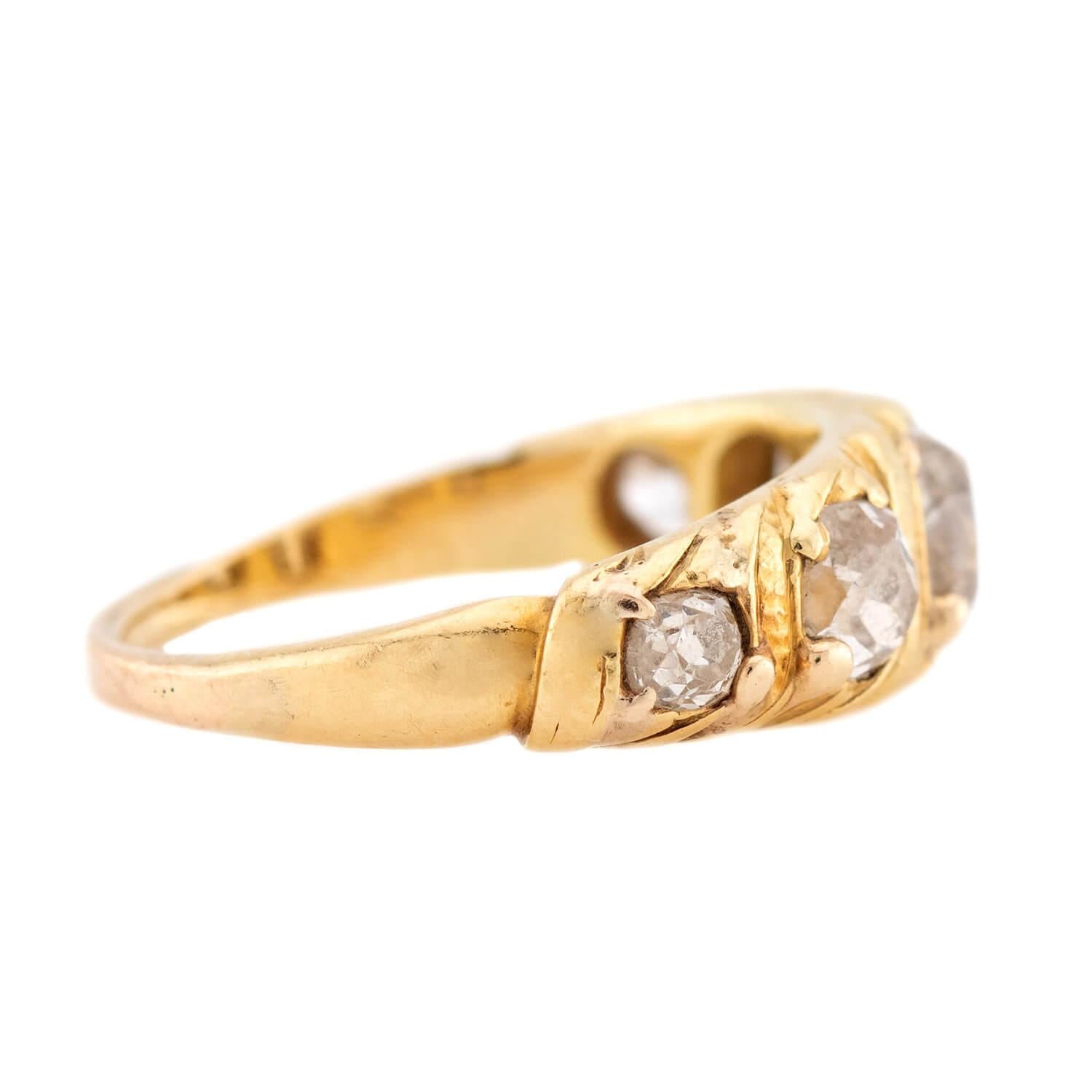 Victorian 14k Diamond Five Stone Ring