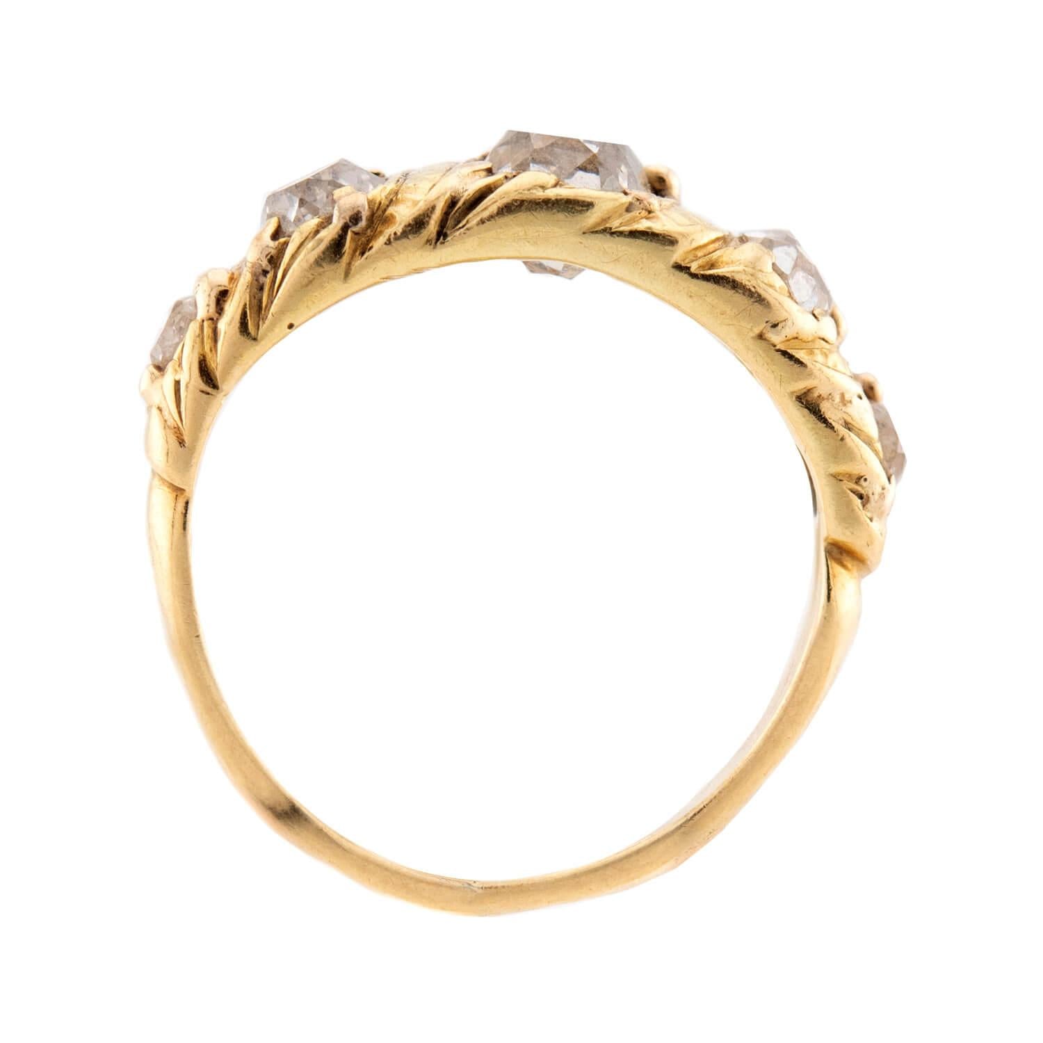 Victorian 14k Diamond Five Stone Ring