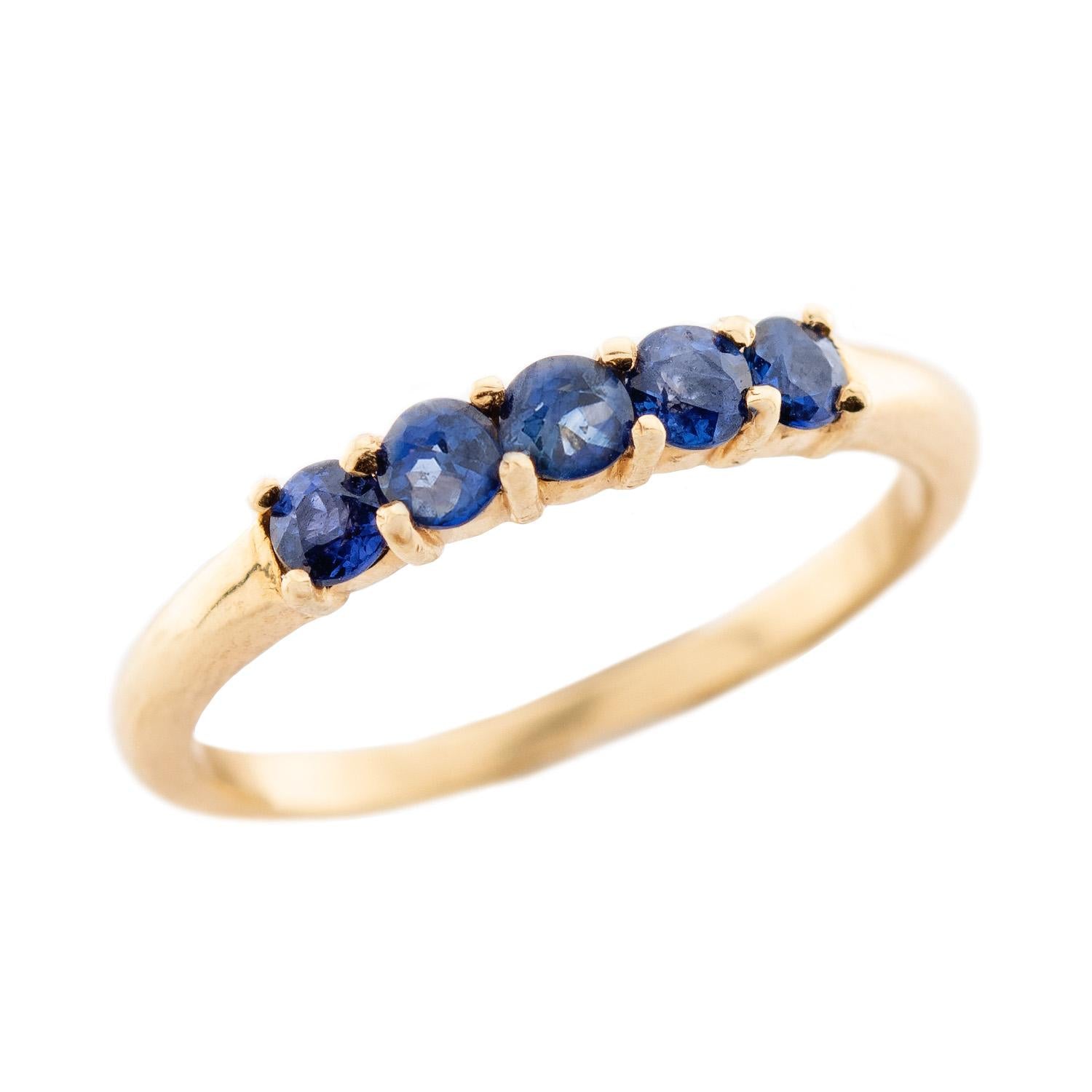 Estate 18k Sapphire Half Band