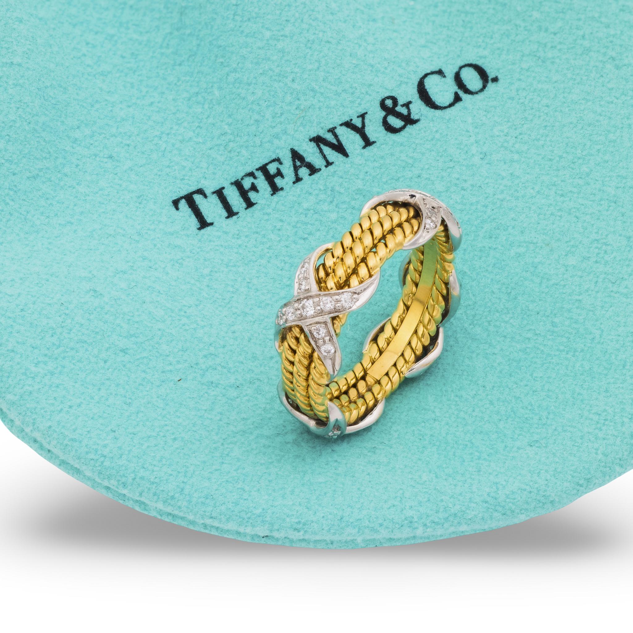 JEAN SCHLUMBERGER for TIFFANY & CO. Estate 18k/Platinum Diamond Ring