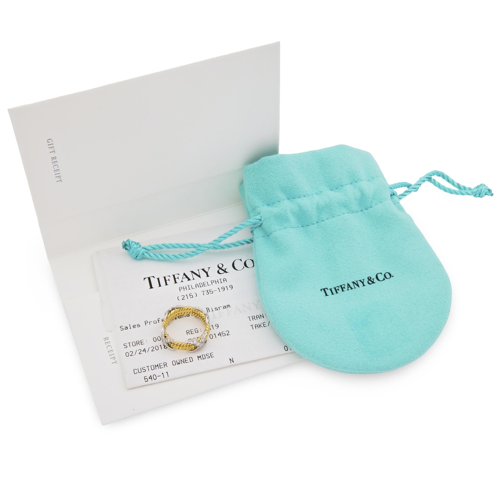 JEAN SCHLUMBERGER for TIFFANY & CO. Estate 18k/Platinum Diamond Ring