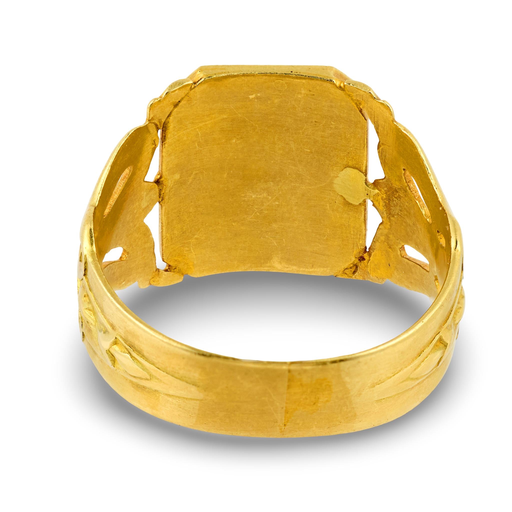 Art Nouveau 18k Signet Ring