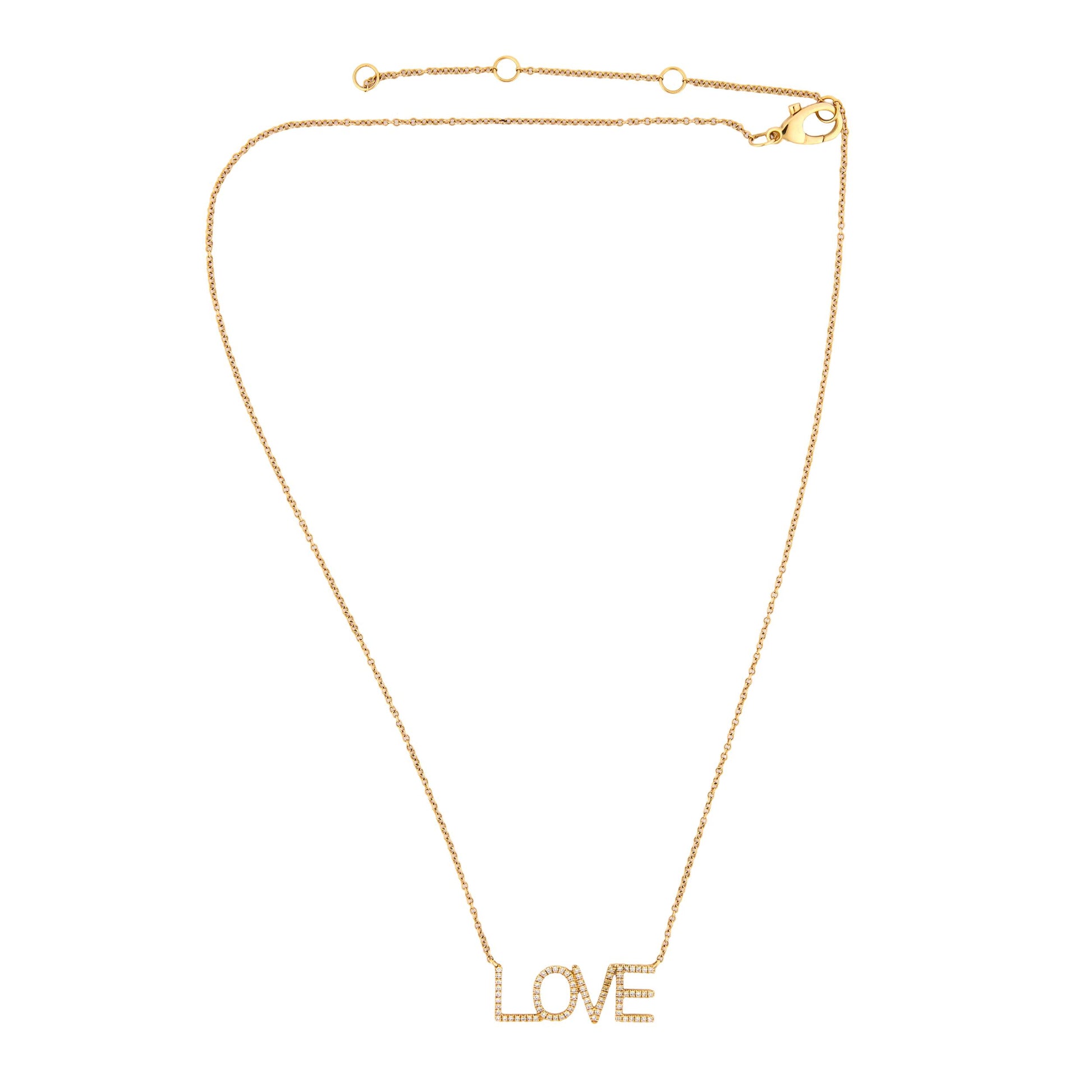 SHYNE Estate 14k Diamond Love-Motif Pendant Necklace