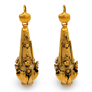Victorian 15k Etruscan Dangle Earrings