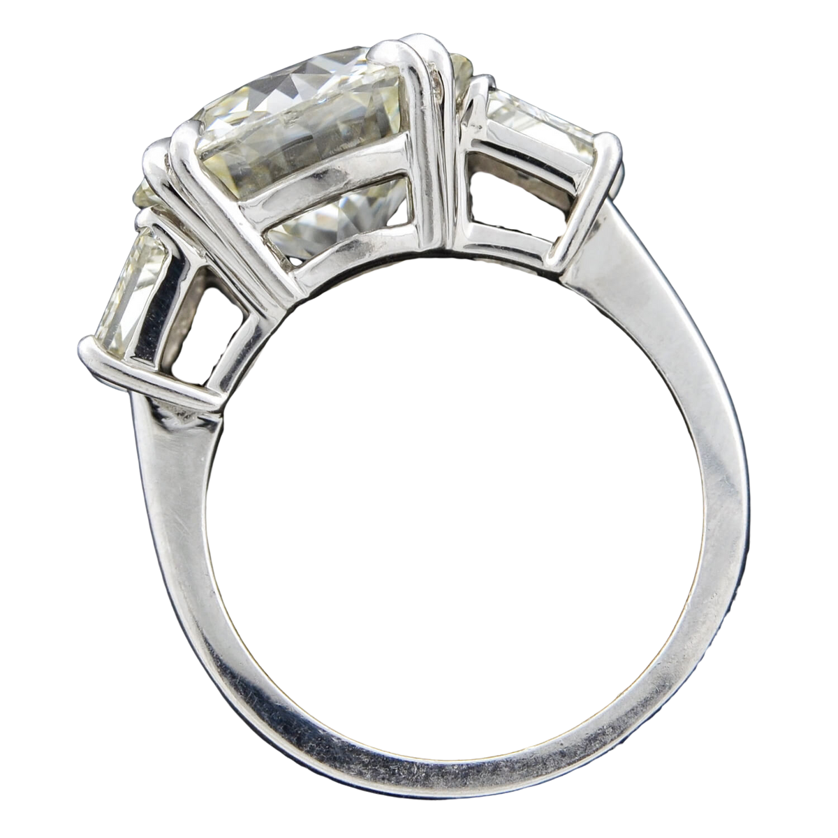 Vintage Platinum Old European Cut Diamond Engagement Ring 6.29ct center