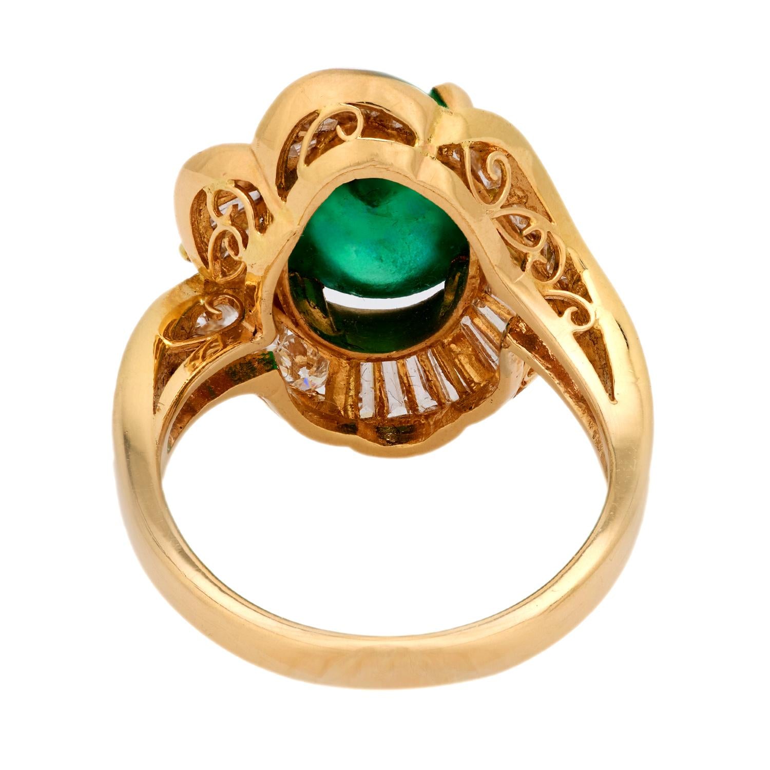Estate 14k Emerald and Diamond Halo Ring