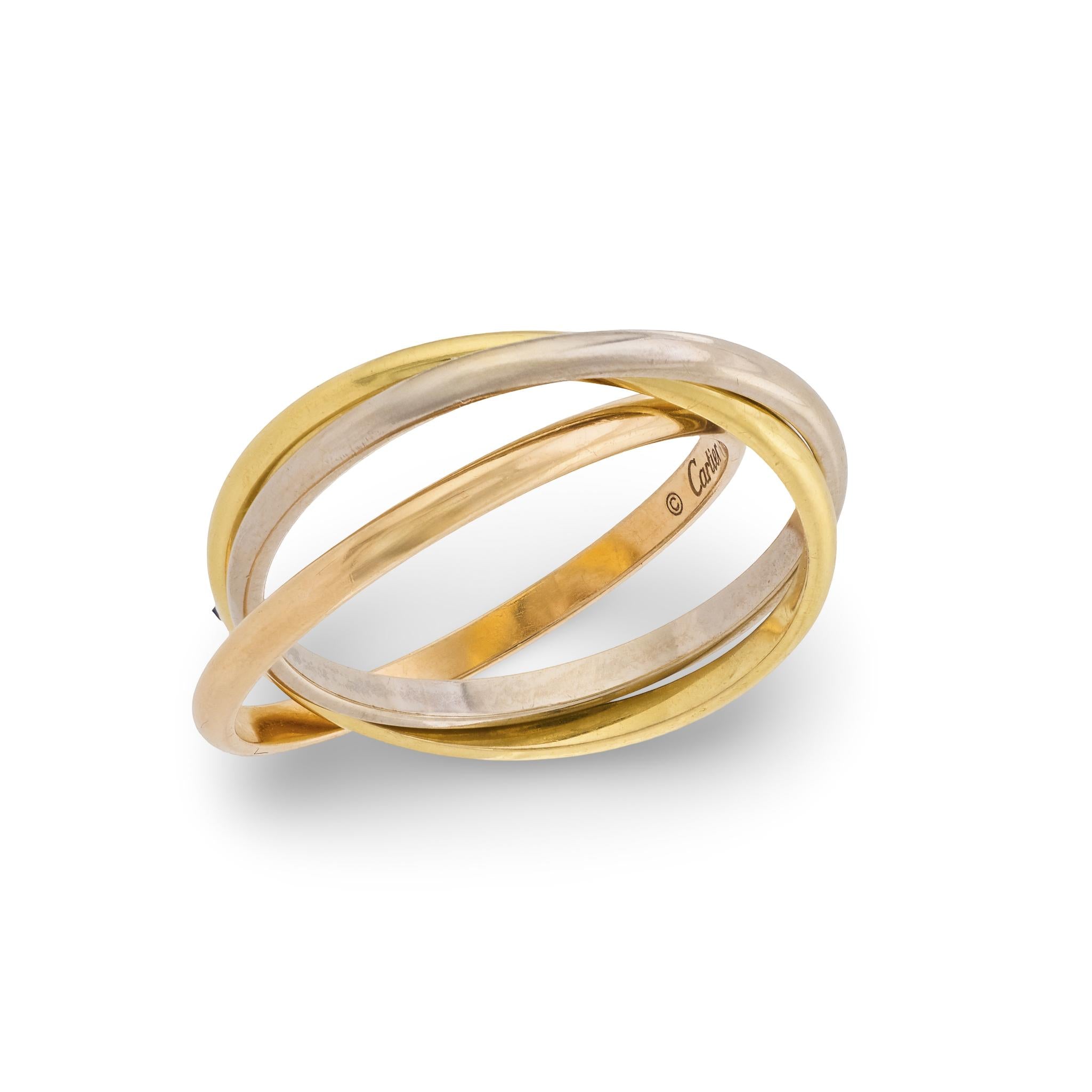 CARTIER Estate 18k Tri-Color Trinity Ring