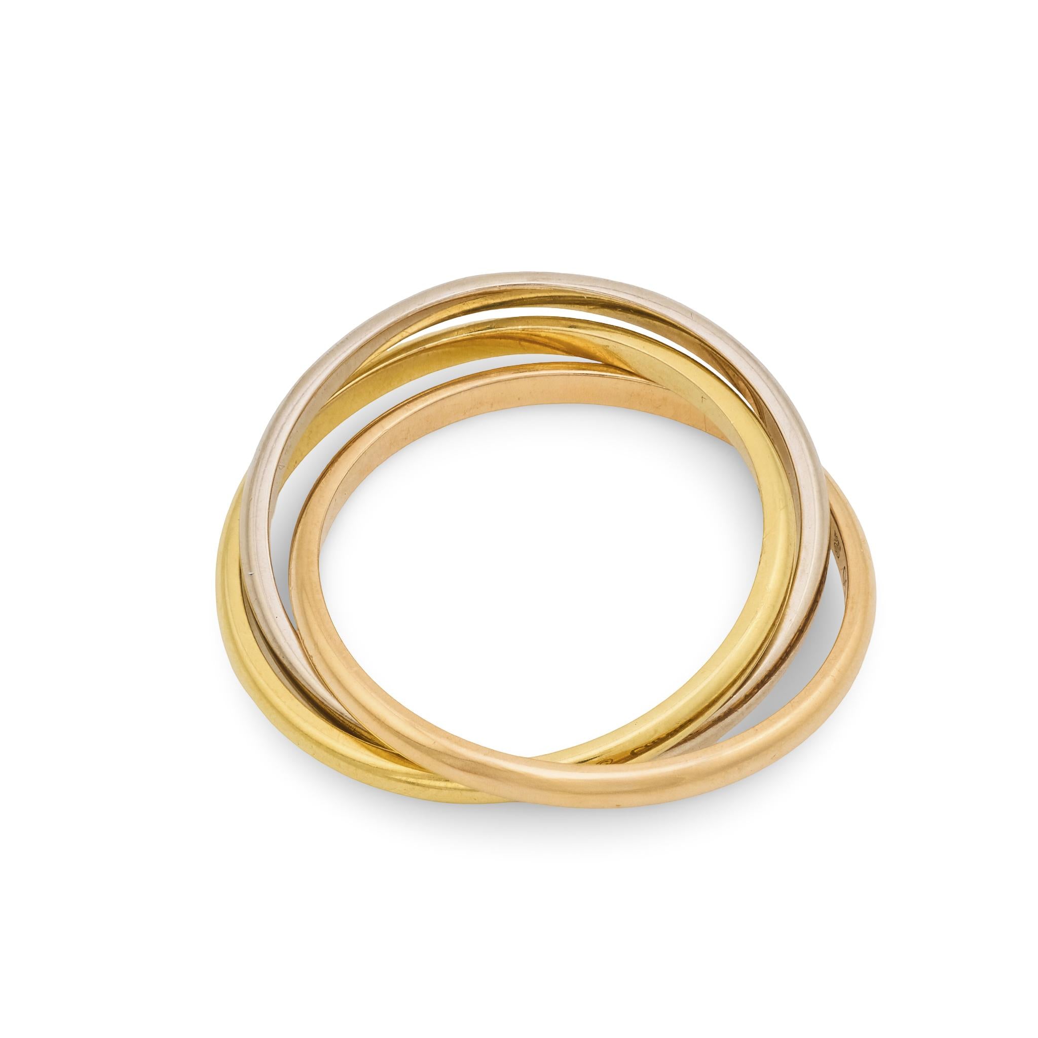 CARTIER Estate 18k Tri-Color Trinity Ring