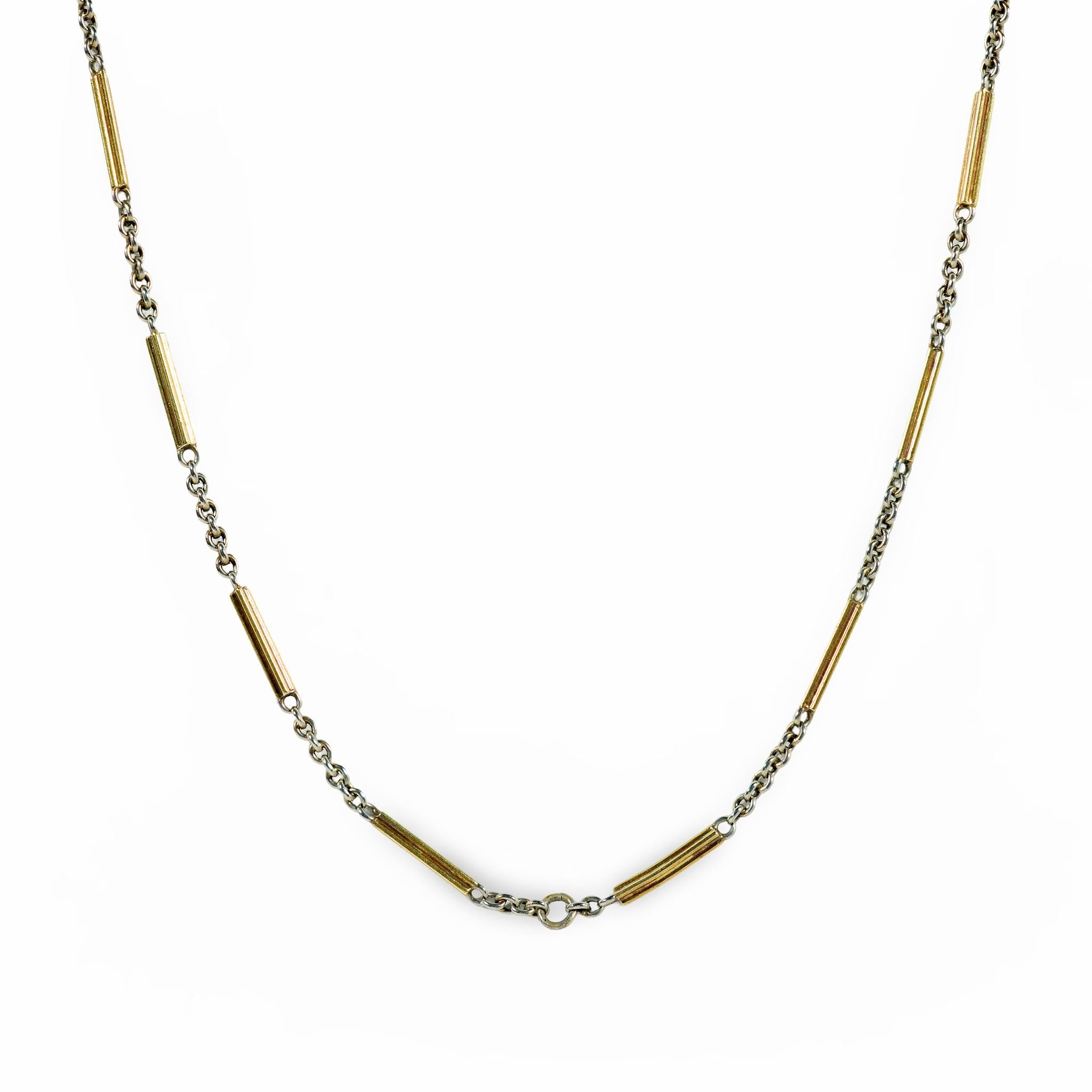 Edwardian 14k Watch Chain Necklace 16"