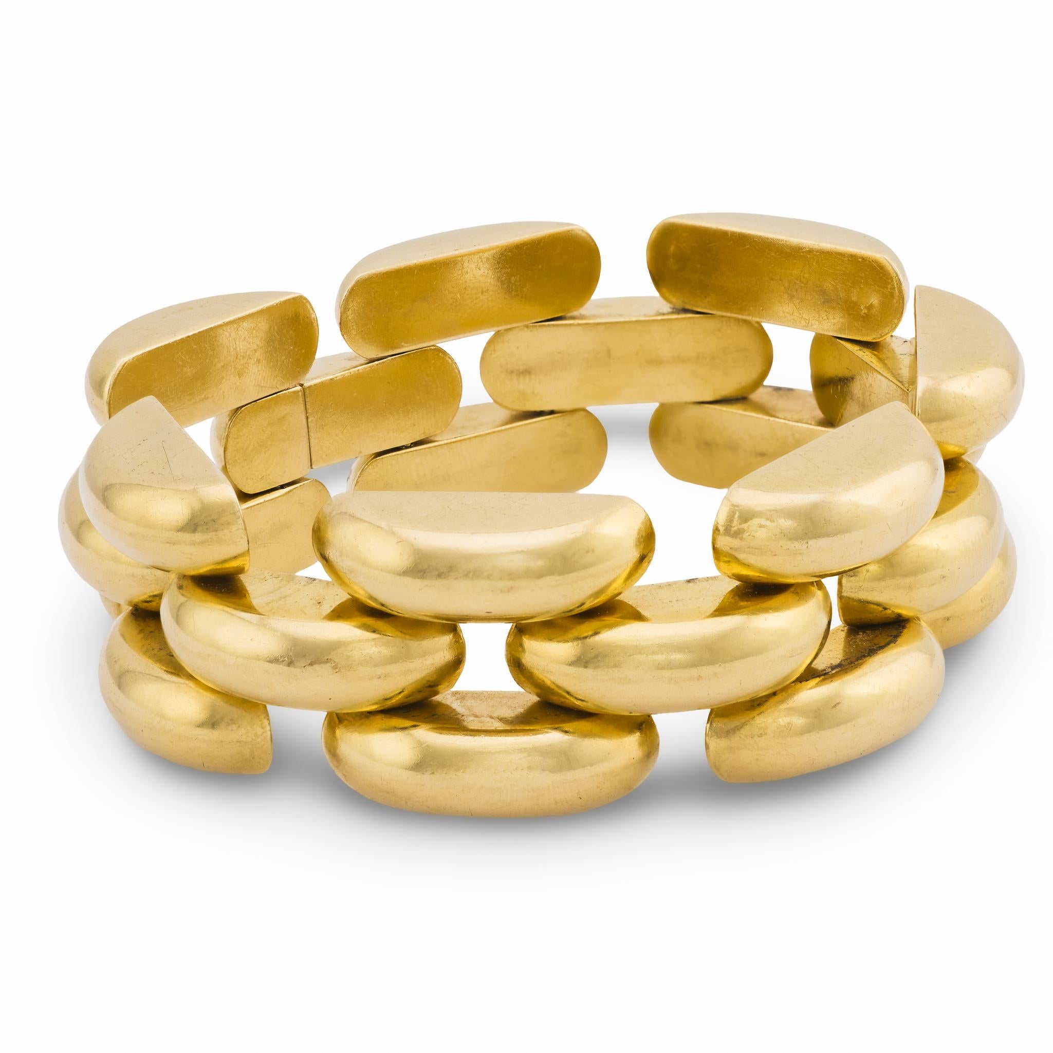 Retro Italian 14k Tire Track Bracelet