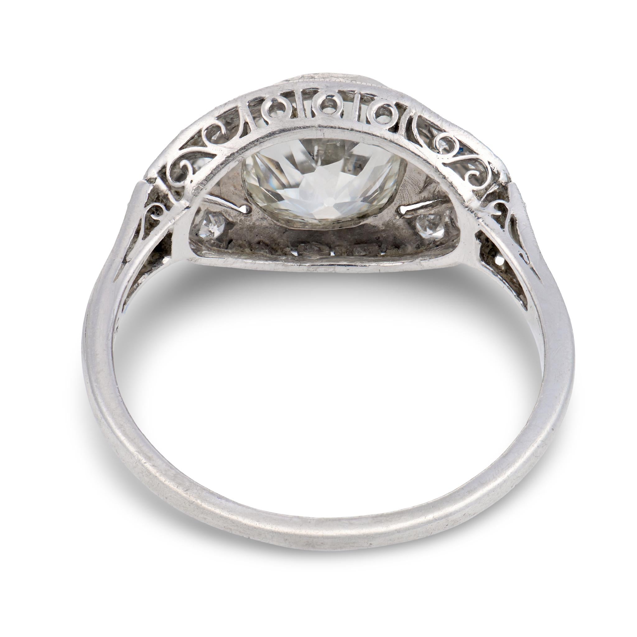 WOOD & SONS,J.R. Edwardian Platinum Diamond Engagement Ring 1.80ct