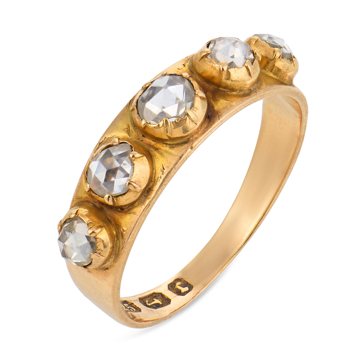Victorian English 15k Diamond Half Band