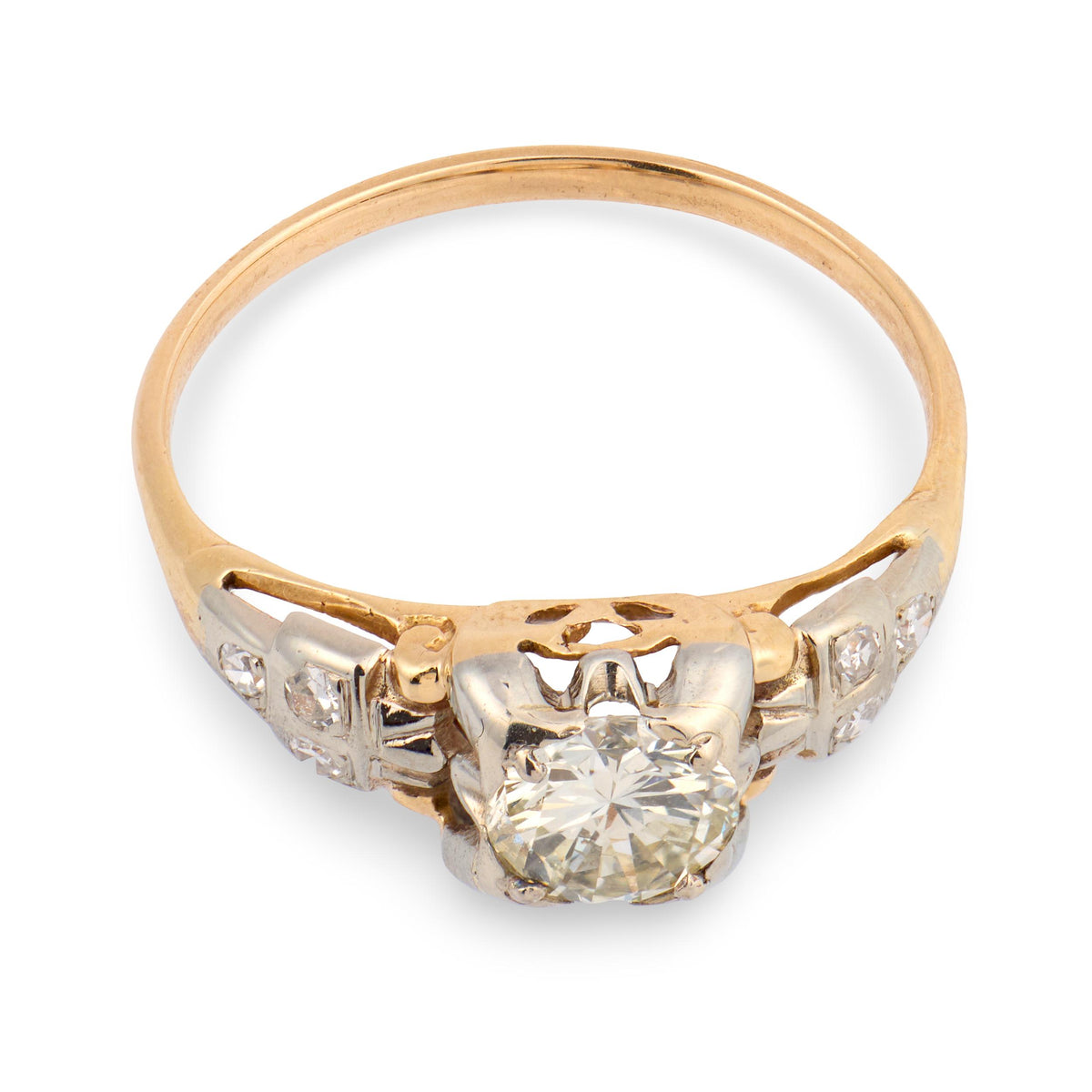 Retro 14k Diamond Engagement Ring .50ct