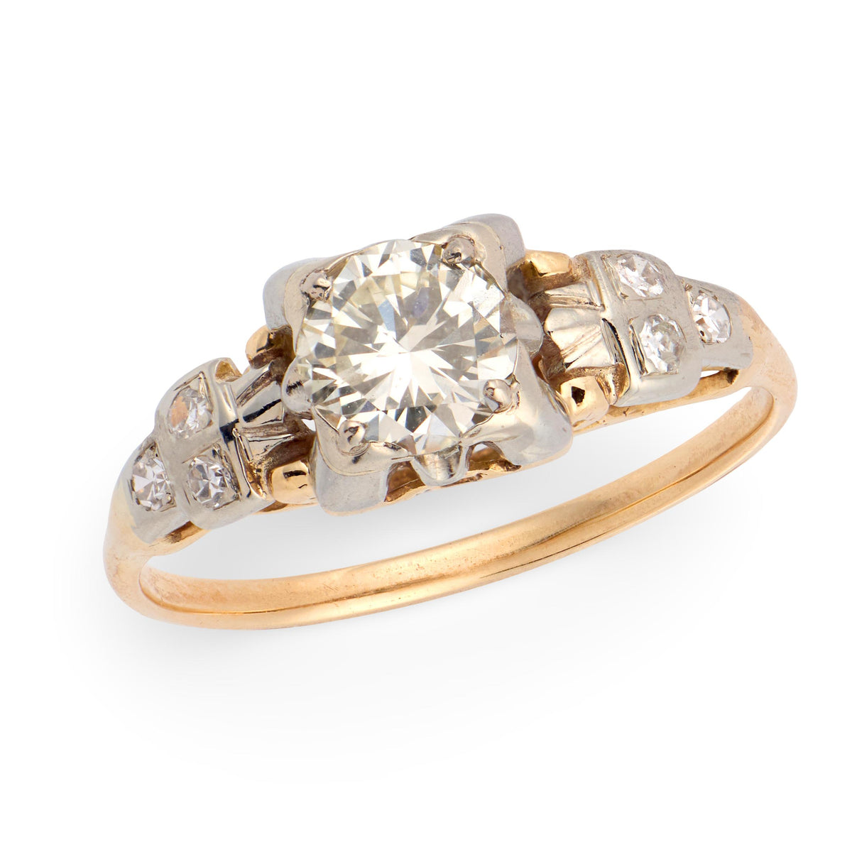 Retro 14k Diamond Engagement Ring .50ct
