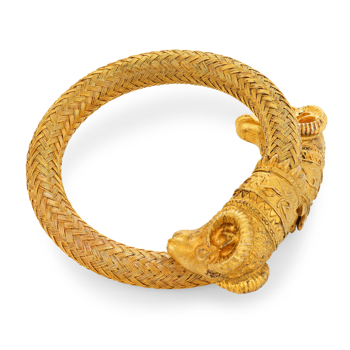 Victorian Gold-Fill Ram's Head Bangle