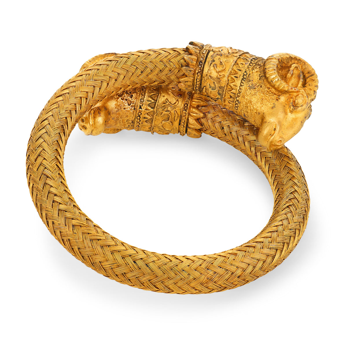 Victorian Gold-Fill Ram's Head Bangle