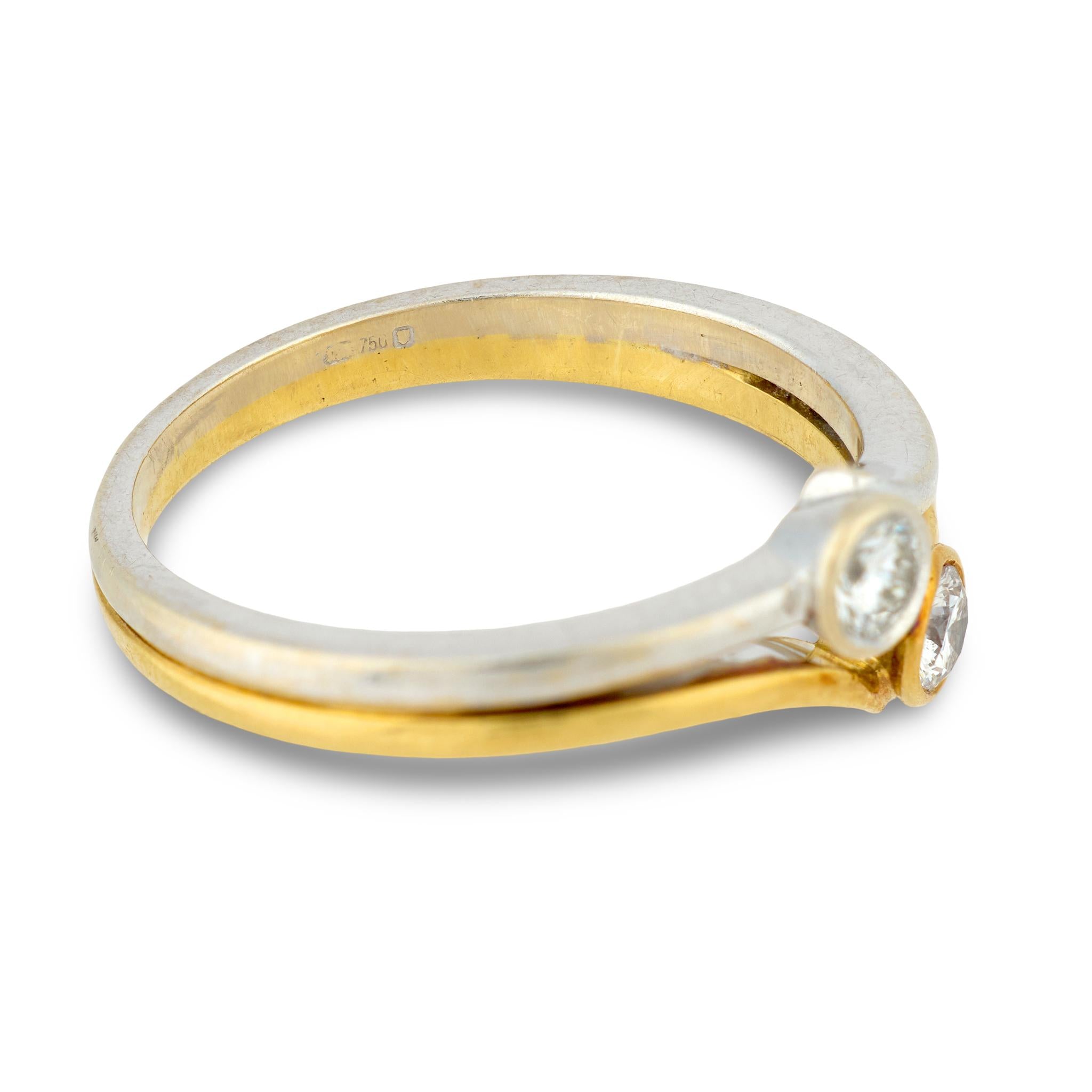 Art Nouveau 18k/Platinum Diamond Ring