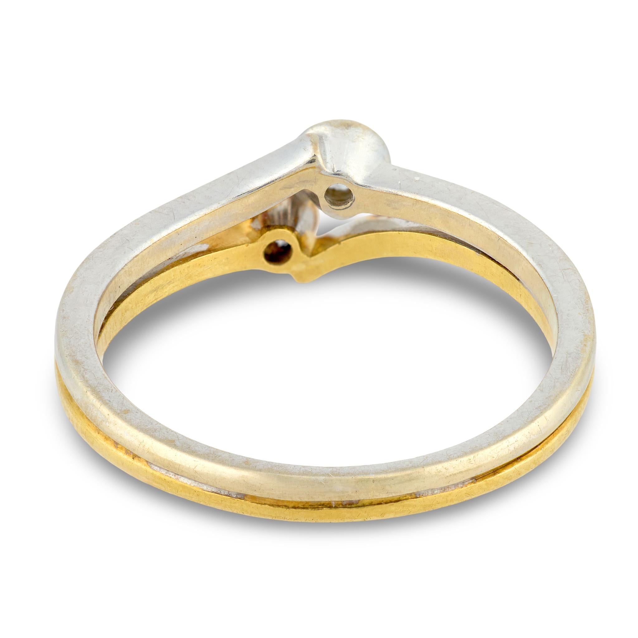 Art Nouveau 18k/Platinum Diamond Ring