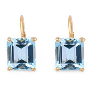 Retro 14k Aqua Drop Earrings
