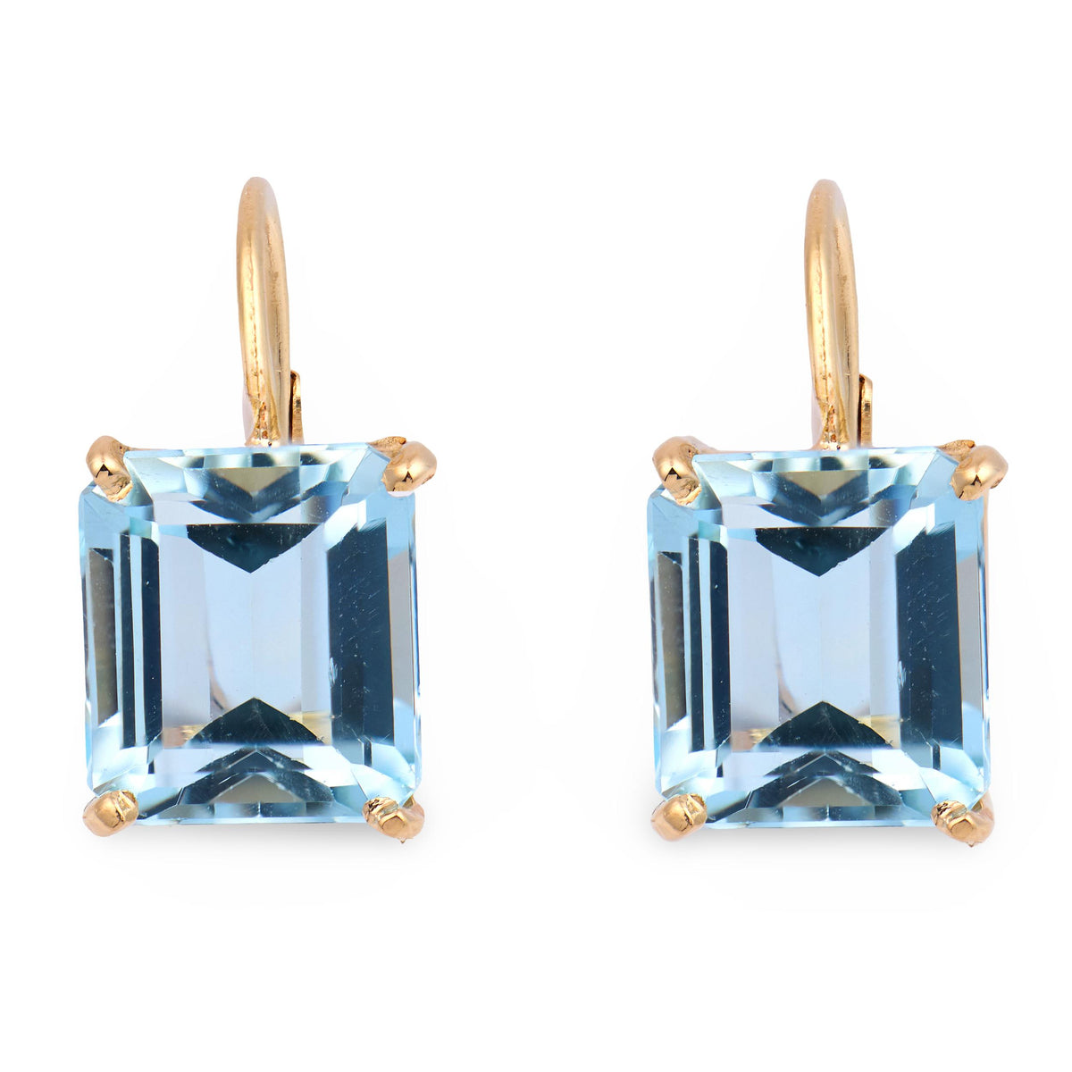 Retro 14k Aqua Drop Earrings