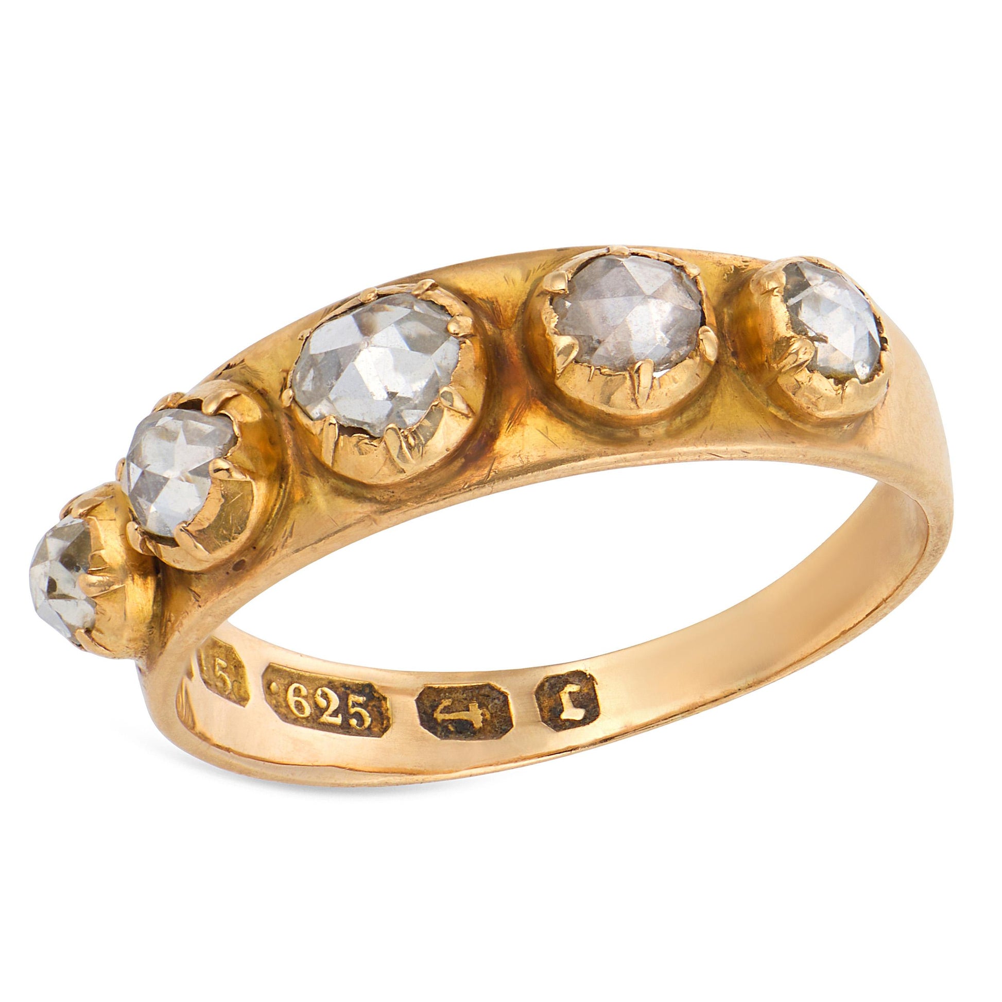 Victorian English 15k Diamond Half Band
