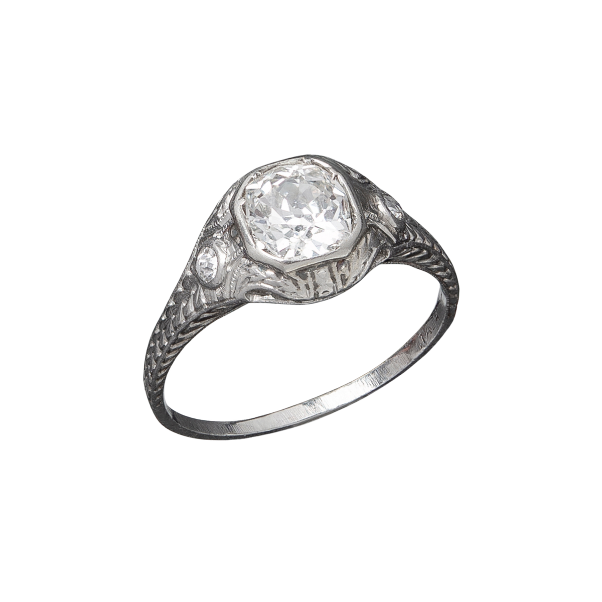 Art Deco Platinum & Diamond Engagement Ring 1.02ct