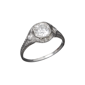 Art Deco Platinum & Diamond Engagement Ring 1.02ct