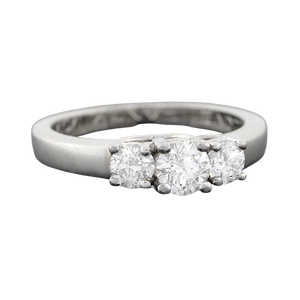 Estate Platinum 3-Stone Diamond Engagement Ring 0.73ctw