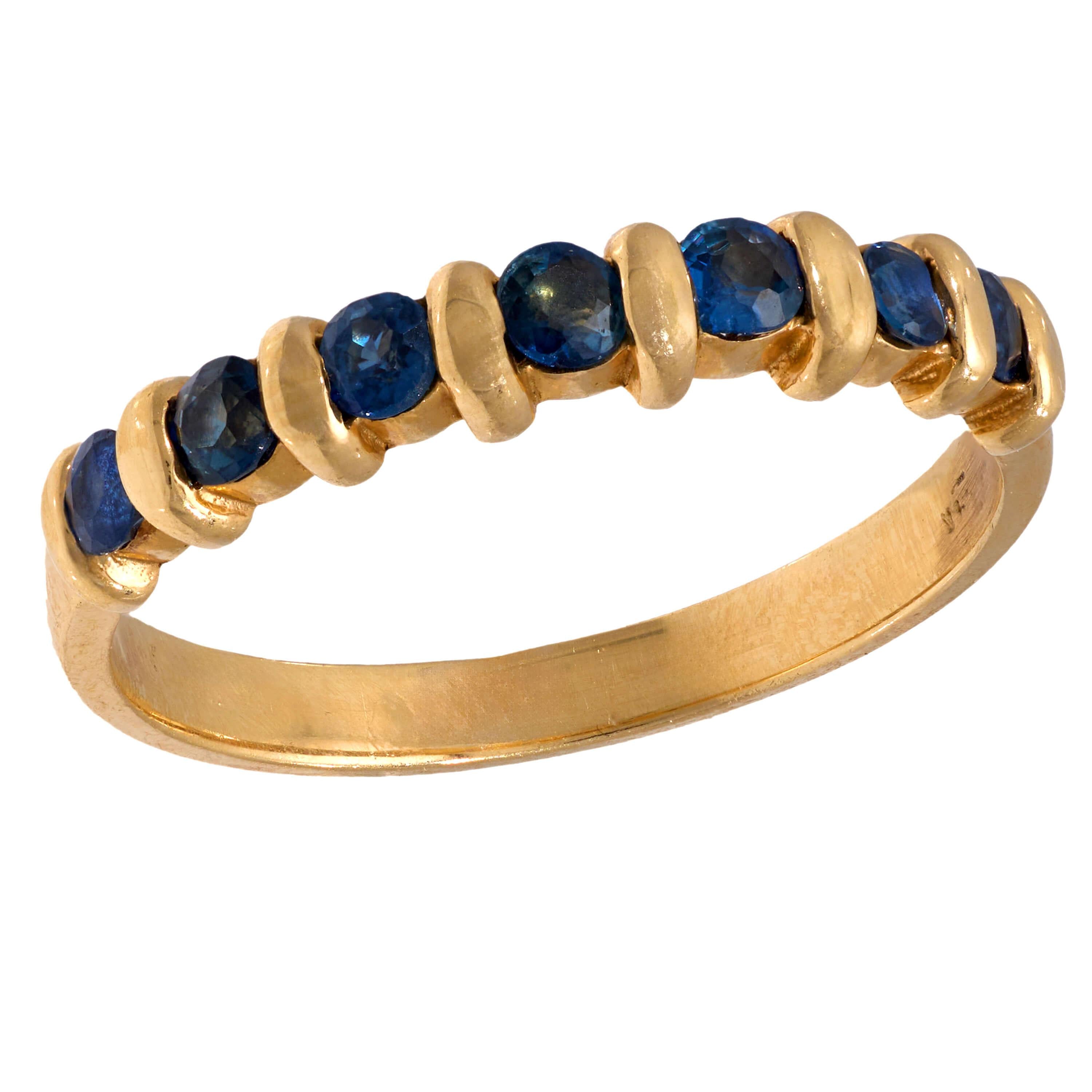 Estate 14k Sapphire Half Band