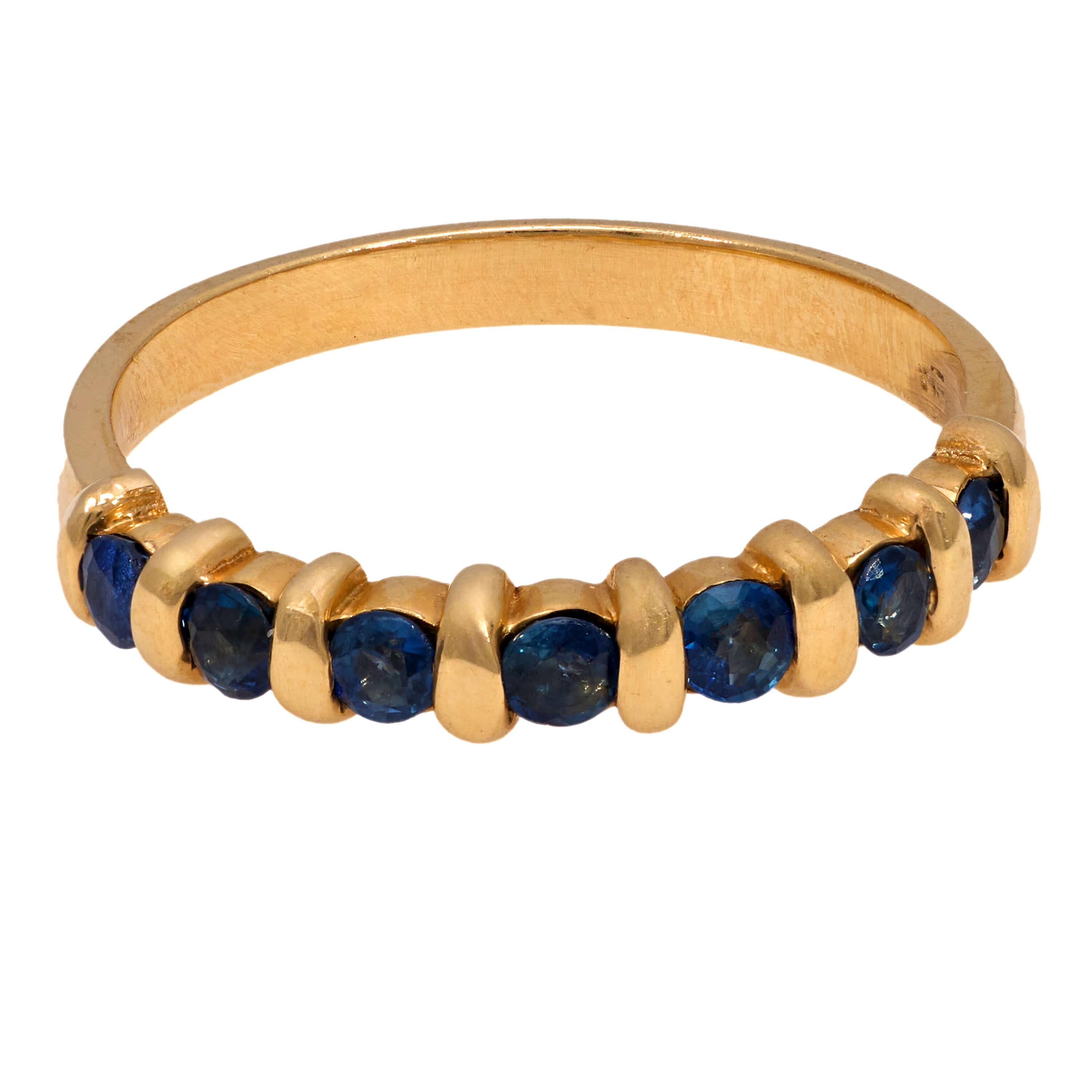 Estate 14k Sapphire Half Band