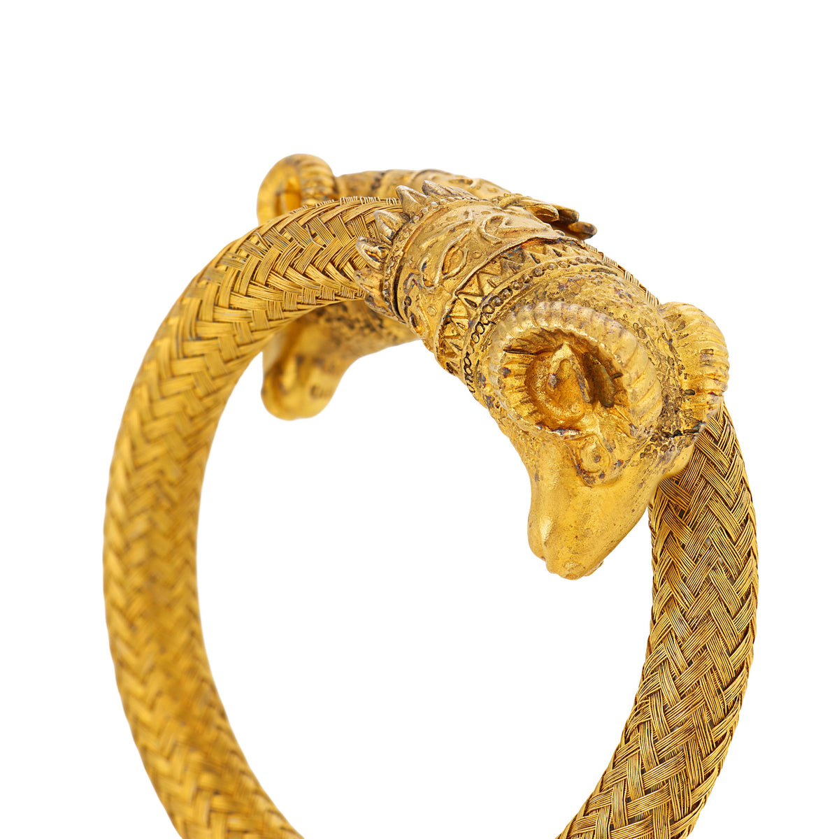 Victorian Gold-Fill Ram's Head Bangle