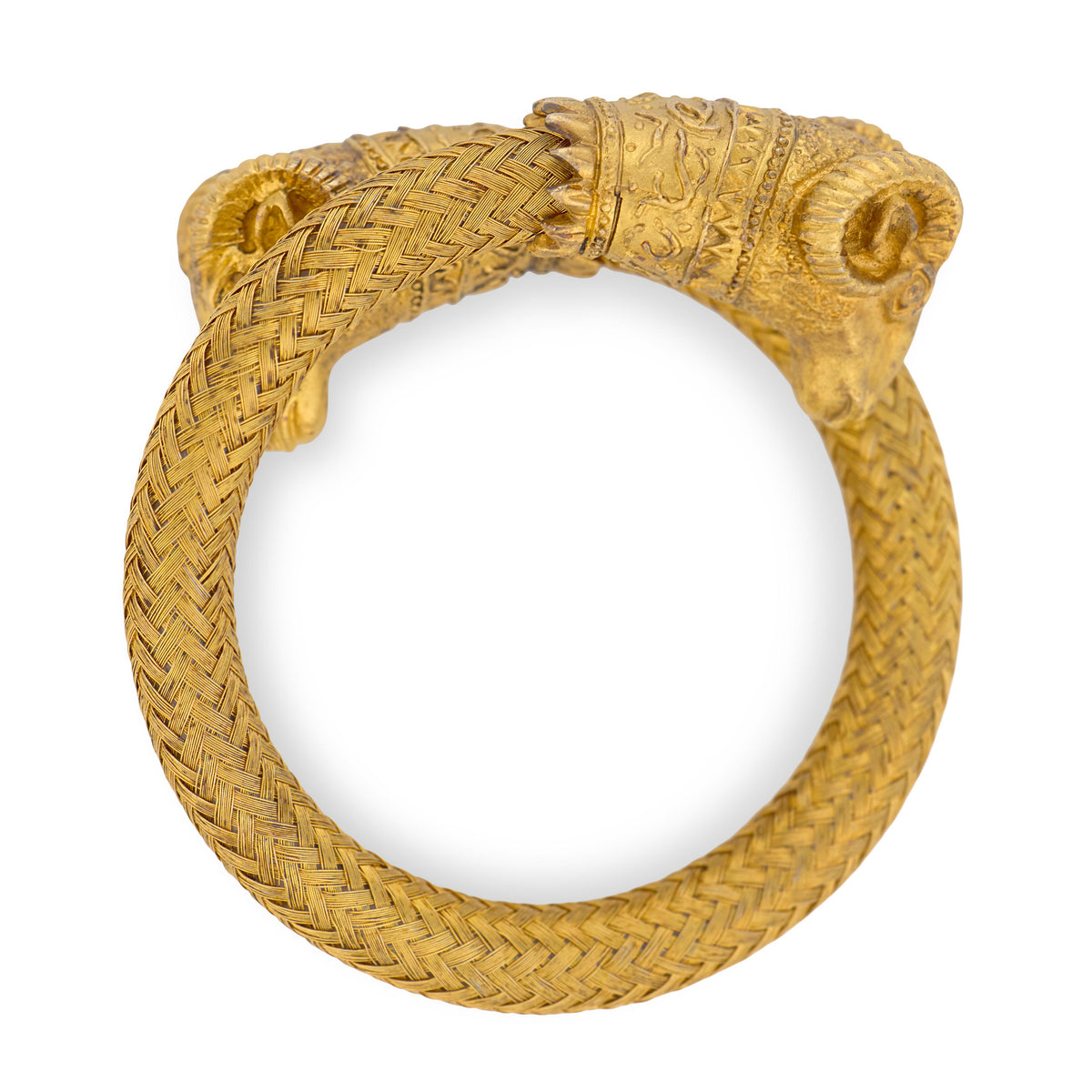 Victorian Gold-Fill Ram's Head Bangle