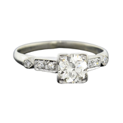 Art Deco 14kt Diamond Engagement Ring 0.73ct