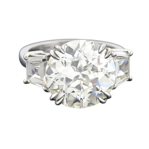 Vintage Platinum Old European Cut Diamond Engagement Ring 6.29ct center