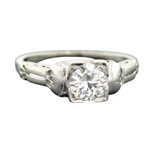 Late Art Deco 18kt Diamond Engagement Ring 0.62ct