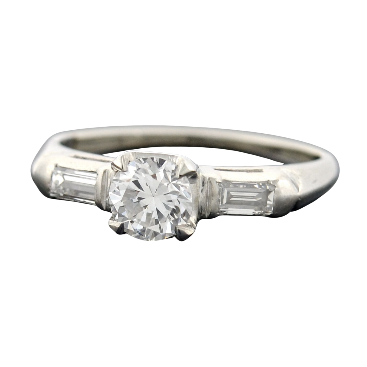 Retro Platinum Diamond Engagement Ring 0.52ct