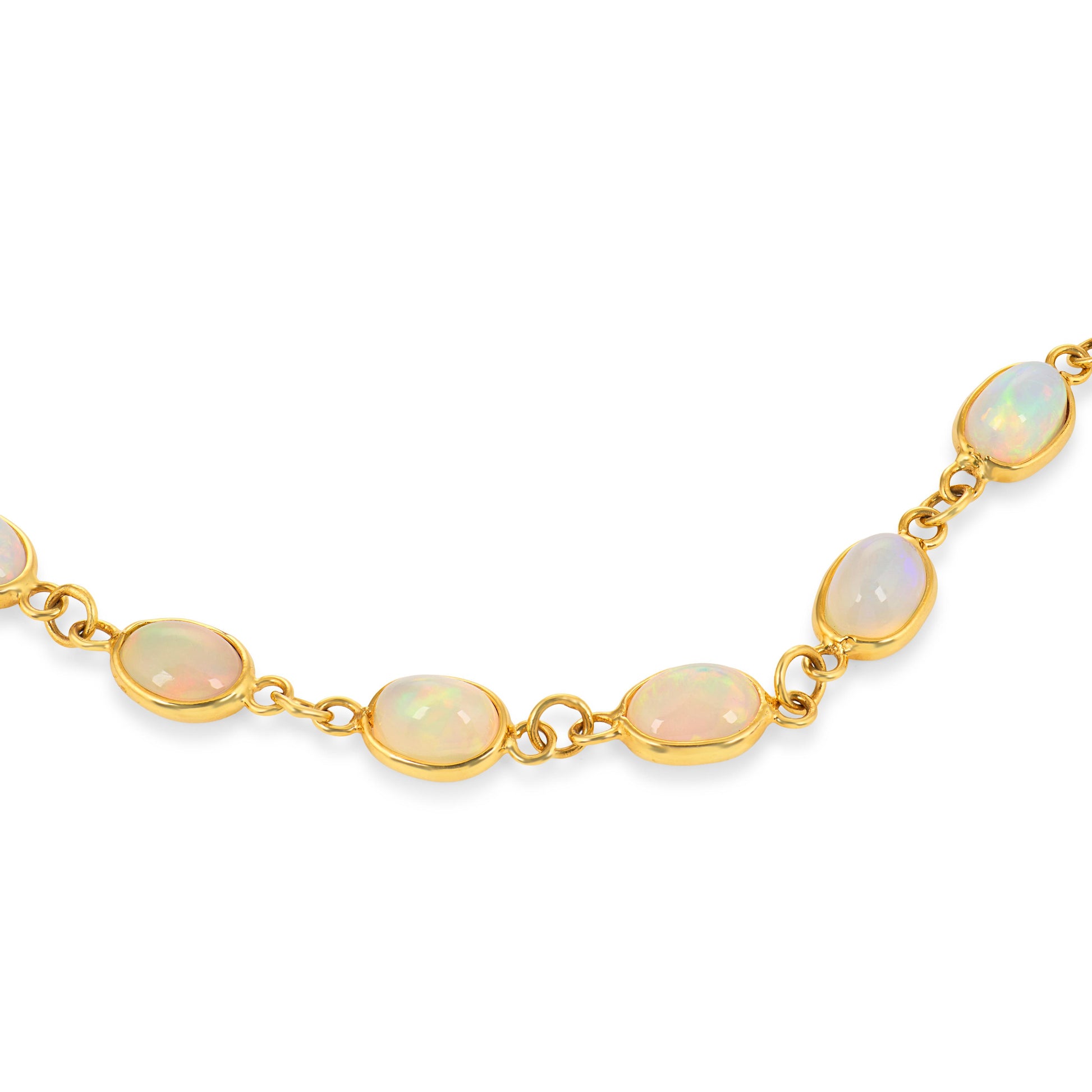 Estate 14k Opal Link Bracelet