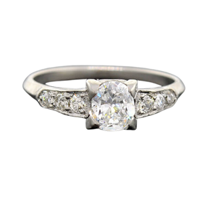 Retro Platinum Diamond Engagement Ring 0.53ct