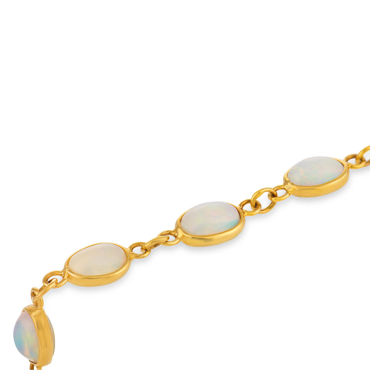 Estate 14k Opal Link Bracelet