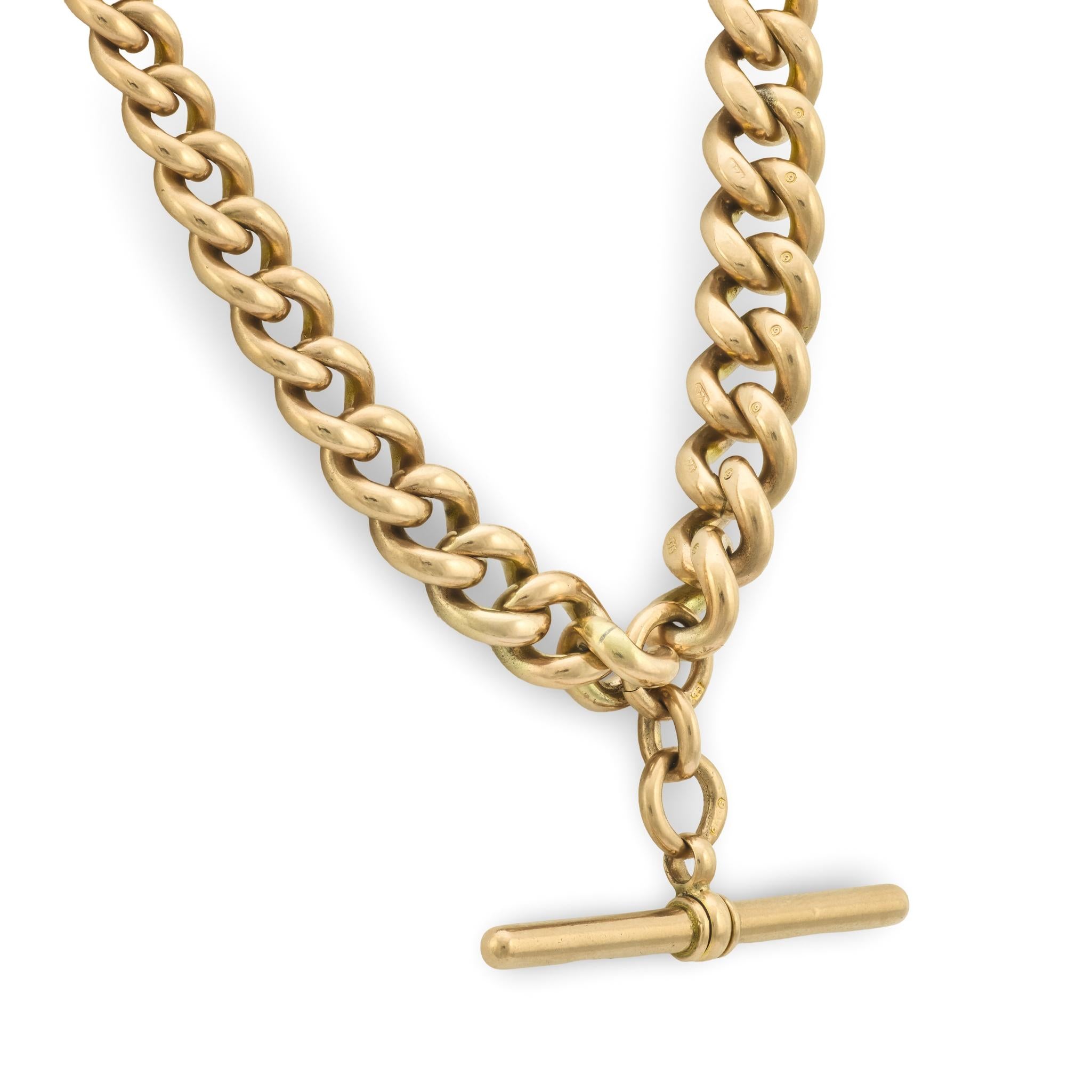 Victorian 9k Watch Chain Necklace 16"