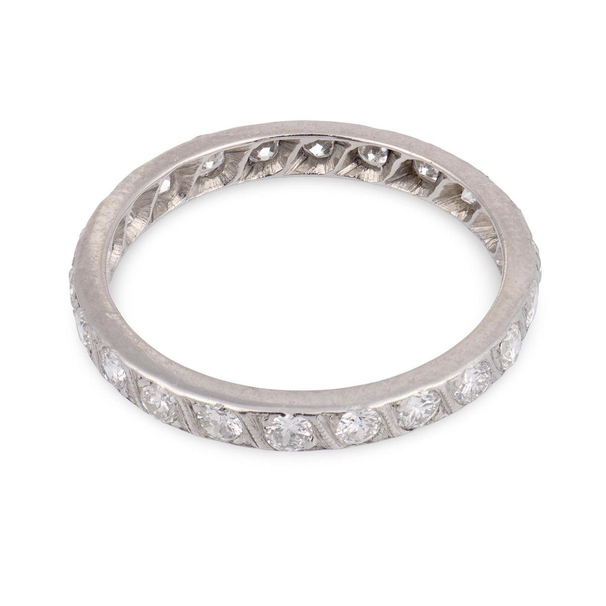 Retro Platinum Diamond Eternity Band