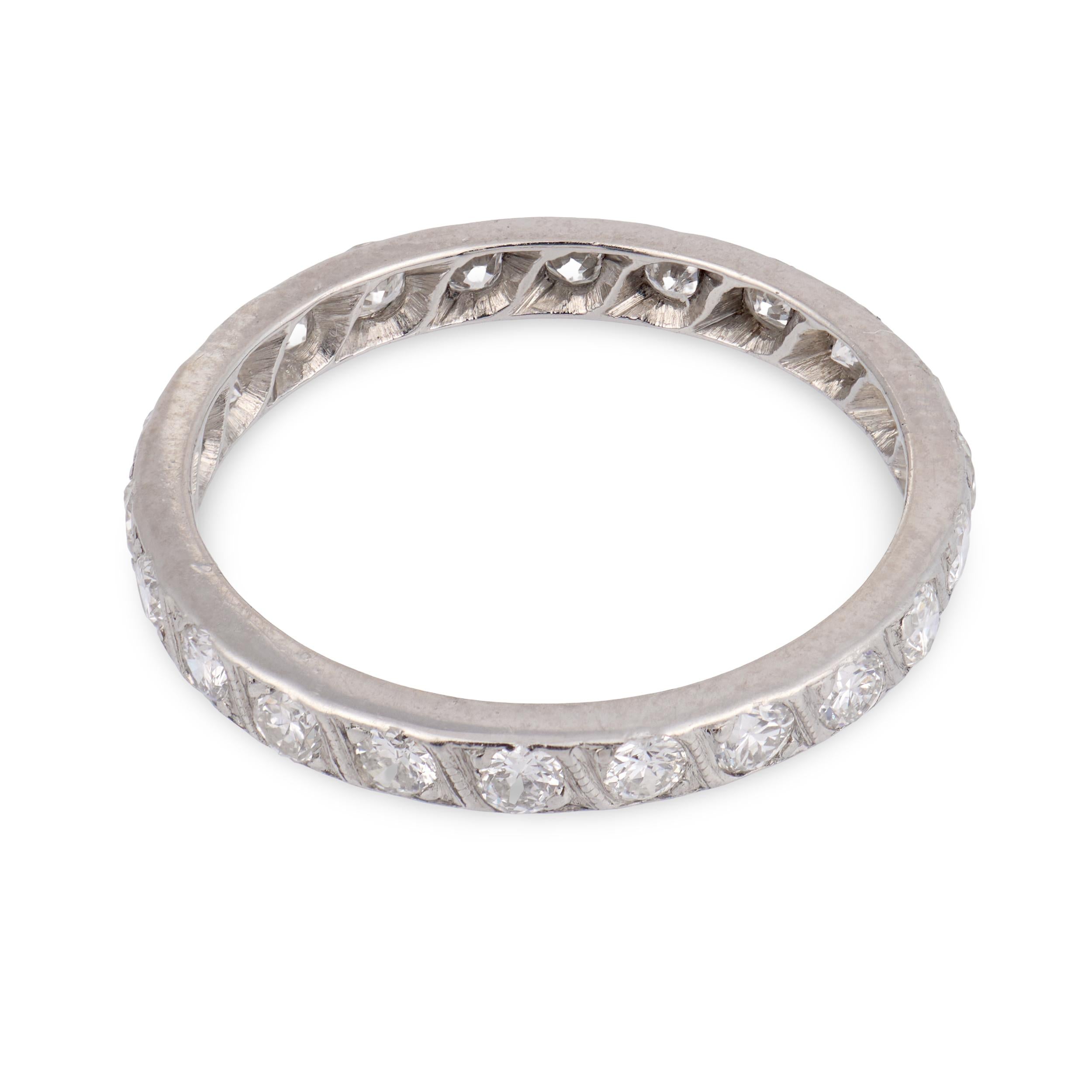 Retro Platinum Diamond Eternity Band