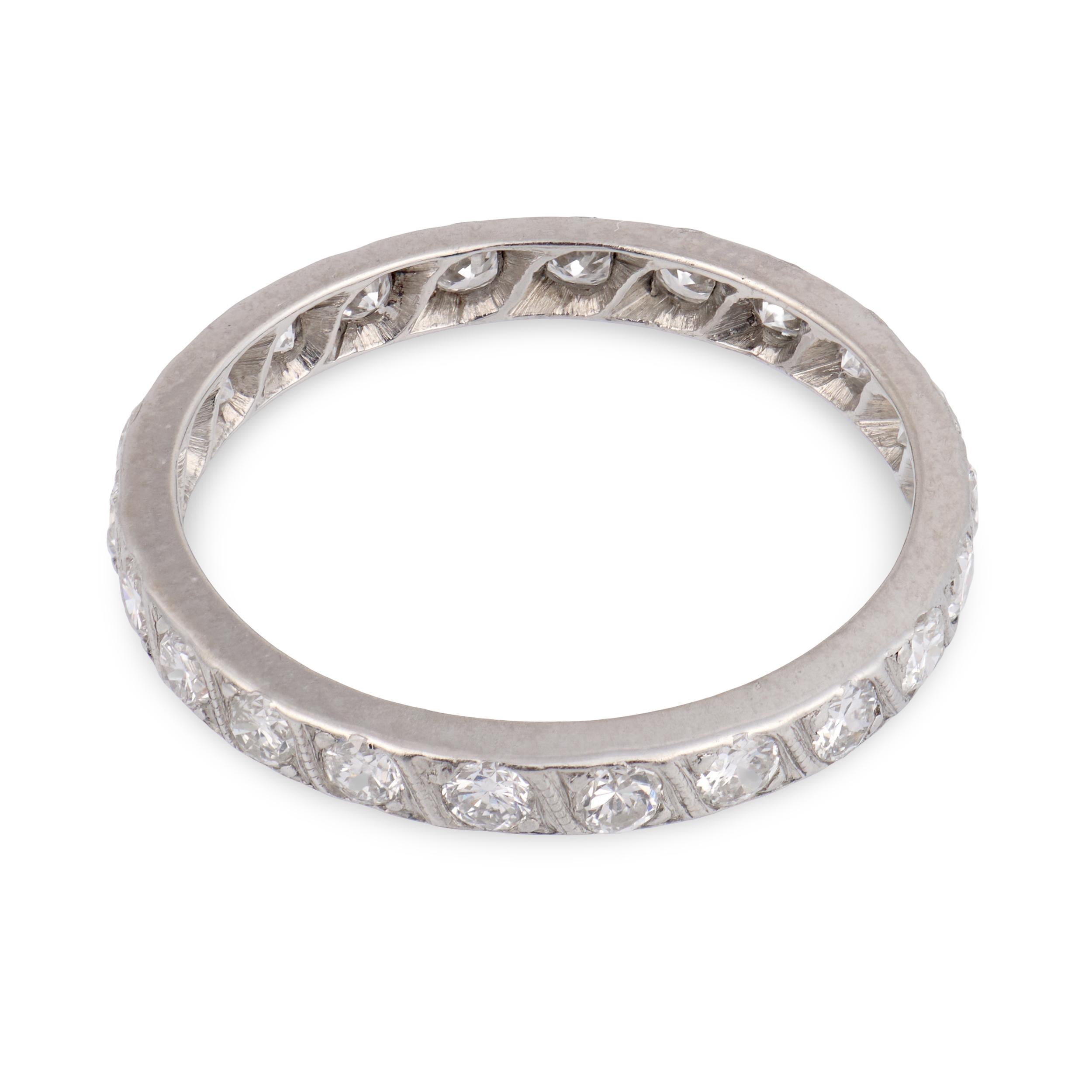 Retro Platinum Diamond Eternity Band