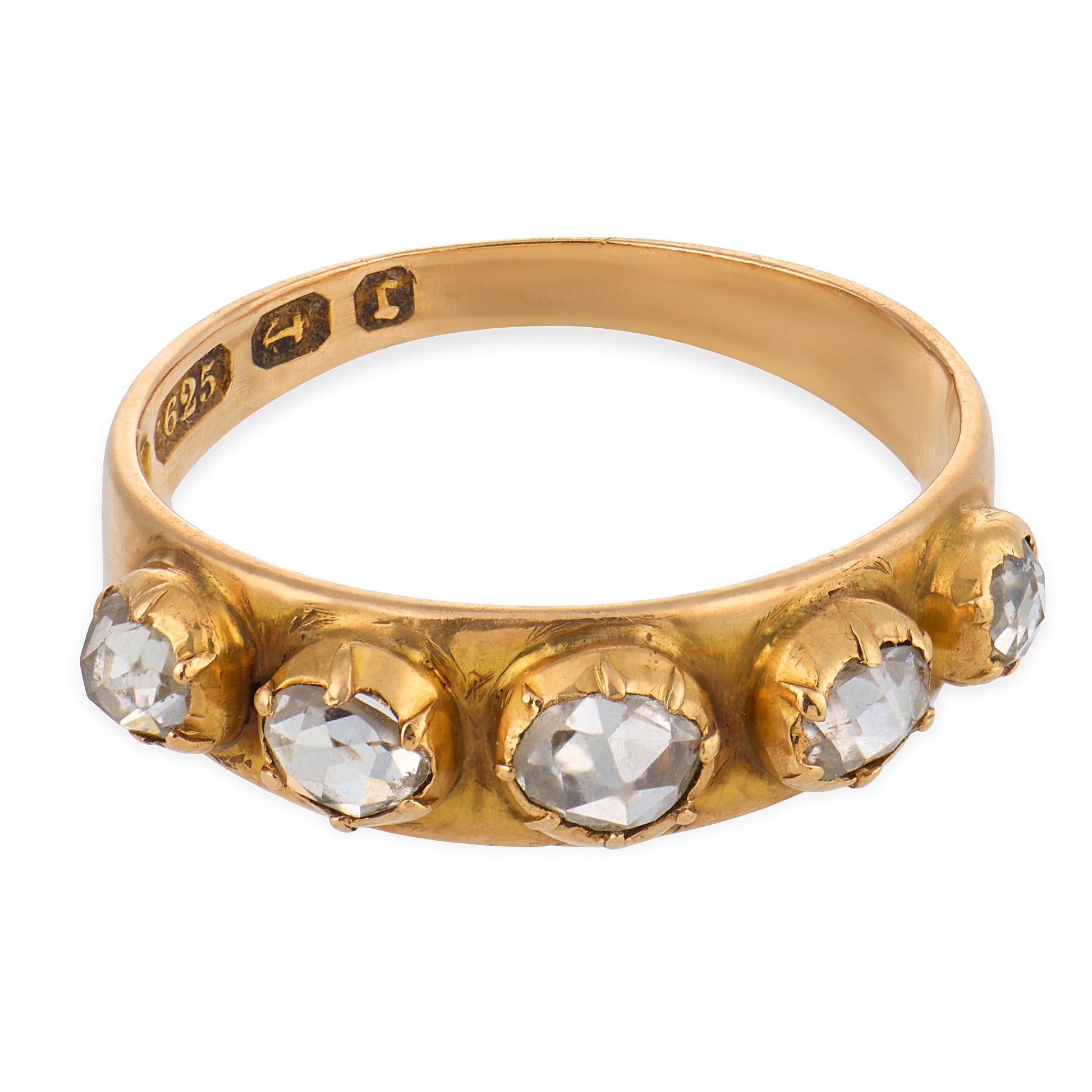 Victorian English 15k Diamond Half Band