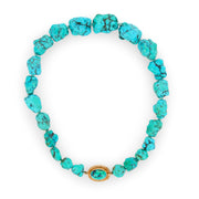 Retro Chinese 14k Turquoise Nugget Necklace