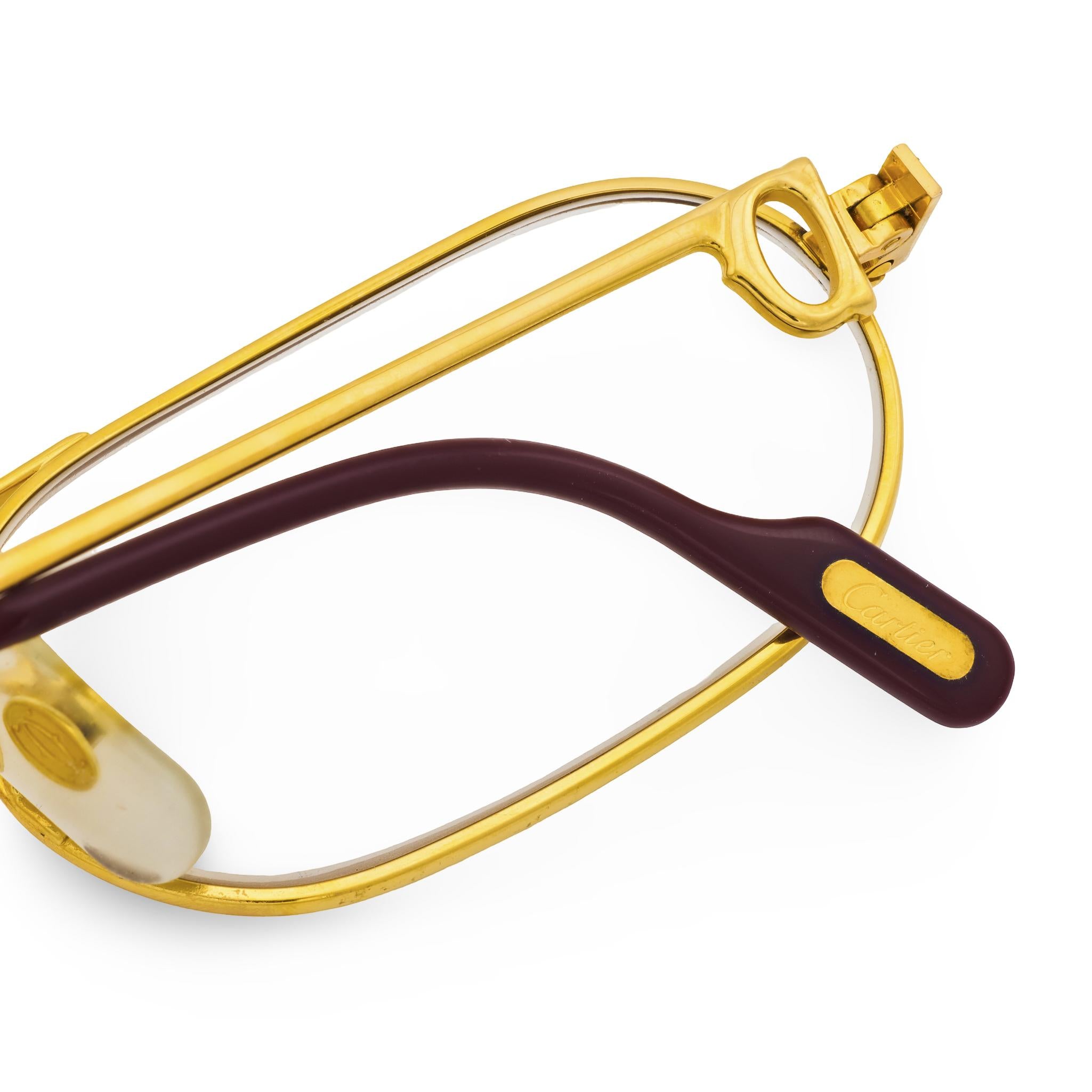 CARTIER Estate 18k/Stainless Steel Must Santos Eyeglasses