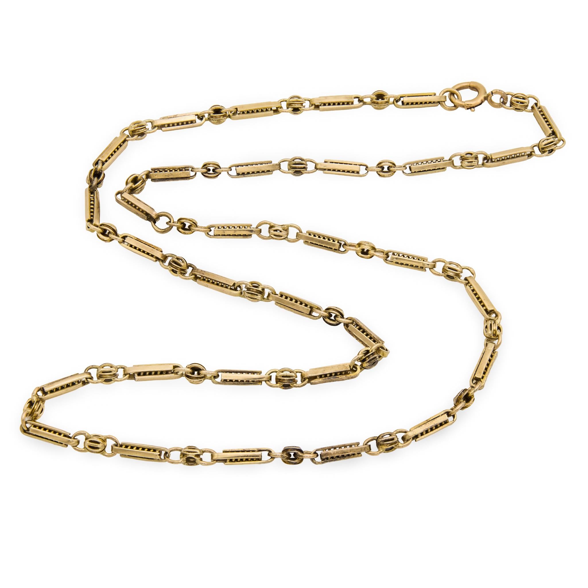 Victorian 12k Watch Chain Necklace 24"