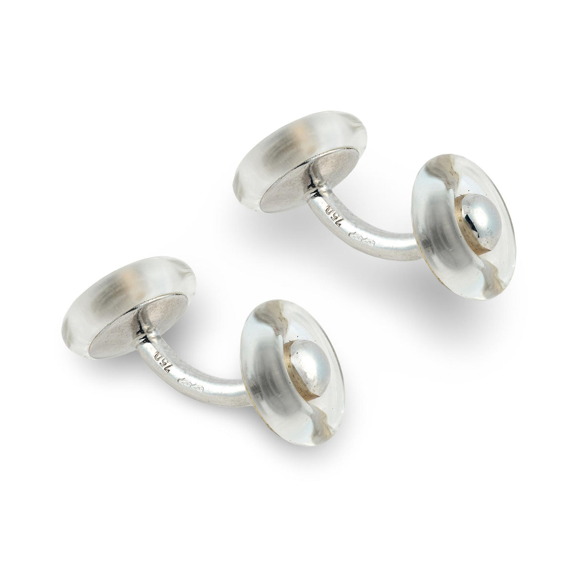 Art Deco 18k Rock Quartz Crystal Cufflinks