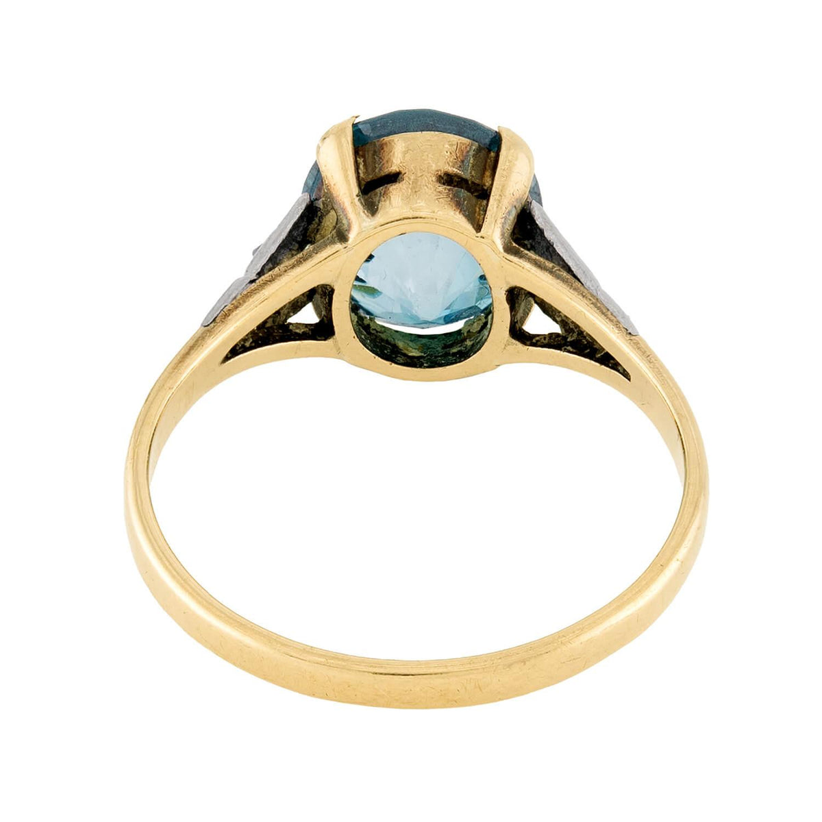 Edwardian 18k/Platinum Zircon & Diamond Ring